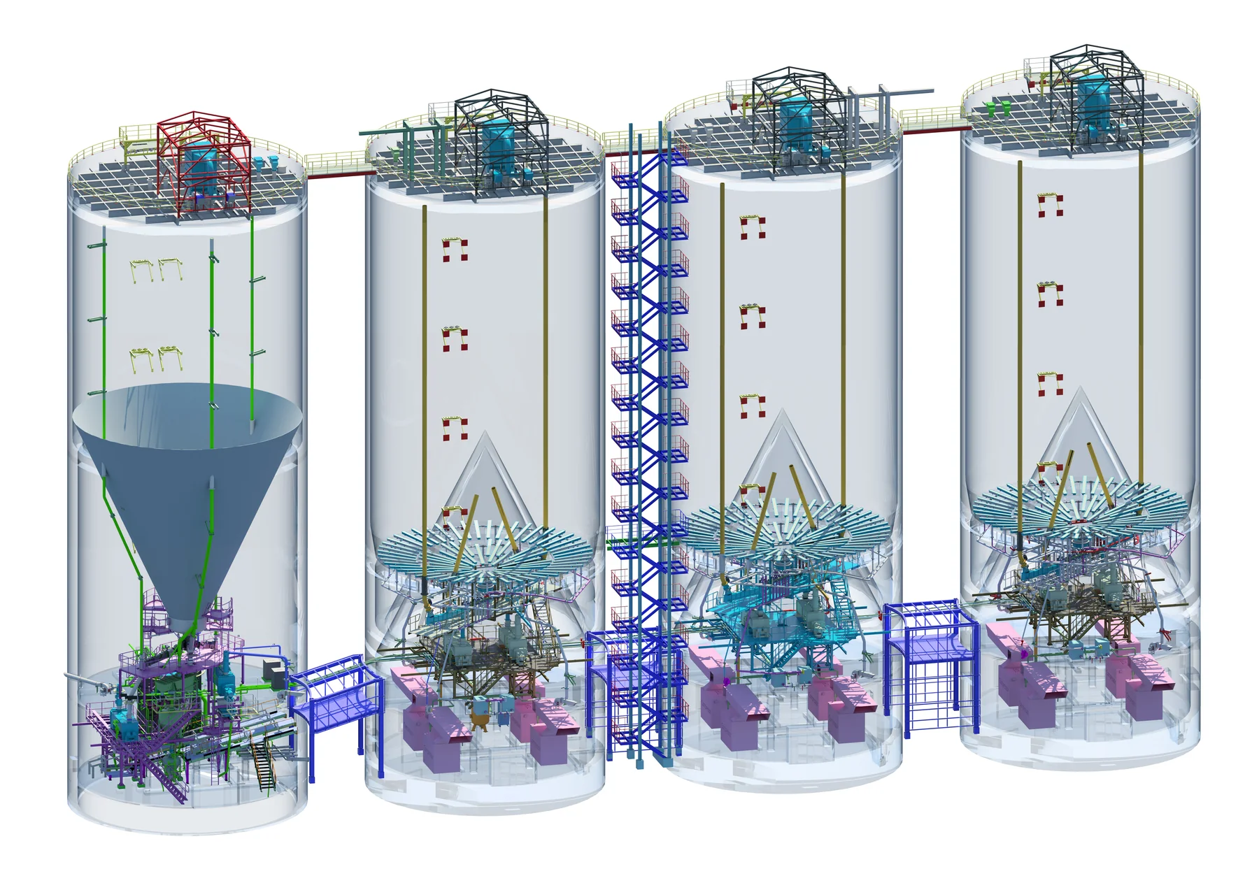 AutoCAD Plant 3D model of the Tufanbeyli ash silo system